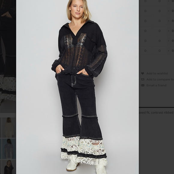 ❤️ POL “ Paris “ POL Relaxed Fit Johnny Collared Lace Detail Shirt Top SR21 - Picture 6 of 6